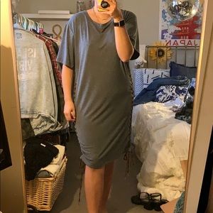Lace up T-shirt dress